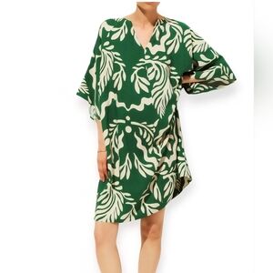 H&M Leafy Green and Cream Swim Cover-Up